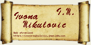 Ivona Mikulović vizit kartica
